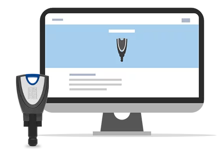blueSmart Schlüssel mit PC-Bildschirm